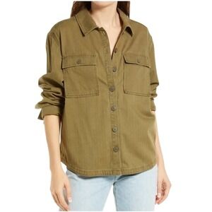 Treasure & Bond Olive Green‎ Utility Shirt Jacket Size S Cotton Blend